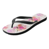 抽象芸術カラフル鳥類パターン ビーチサンダル (アングル)