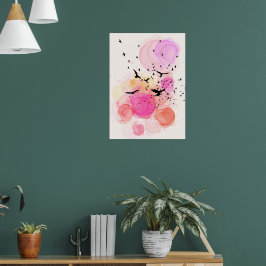 抽象芸術カラフル鳥類パターン ポスター