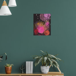 抽象芸術カラフル鳥類パターン ポスター