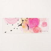 抽象芸術カラフル鳥類パターン ヨガマット (正面(横))