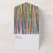 抽象芸術カラフル黒文字 オールインワン招待状 (外側)