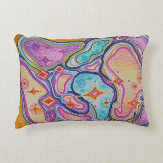 抽象芸術カラフル アクセントクッション (正面)