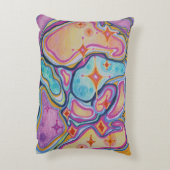 抽象芸術カラフル アクセントクッション (裏面(縦))