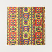 抽象芸術カラフル・アフリカ・シームレス・パターン(GE) タペストリー (正面(横))