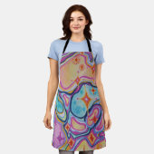 抽象芸術カラフル エプロン (着用した状態)
