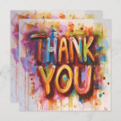 抽象芸術カラフル サンキューカード (正面/裏面)