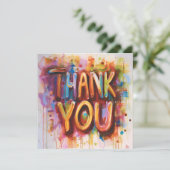 抽象芸術カラフル サンキューカード (スタンド正面)