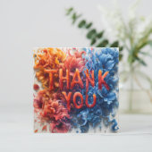 抽象芸術カラフル サンキューカード (スタンド正面)