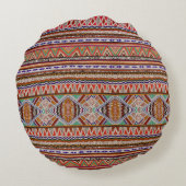 抽象芸術カラフル:シームレスなパターン背景。 ラウンドクッション (裏面)