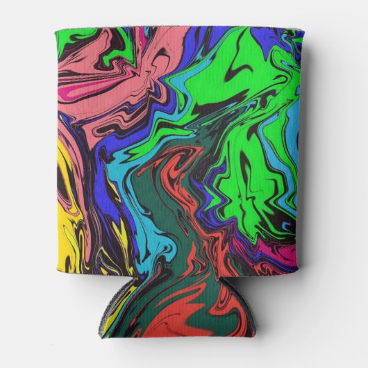 抽象芸術カラフル/プッシュ/ 缶クーラー (正面)