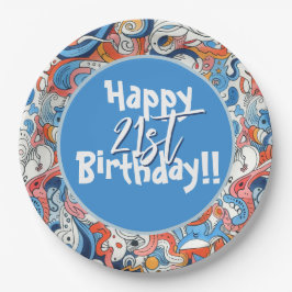 抽象芸術カラフル ペーパープレート