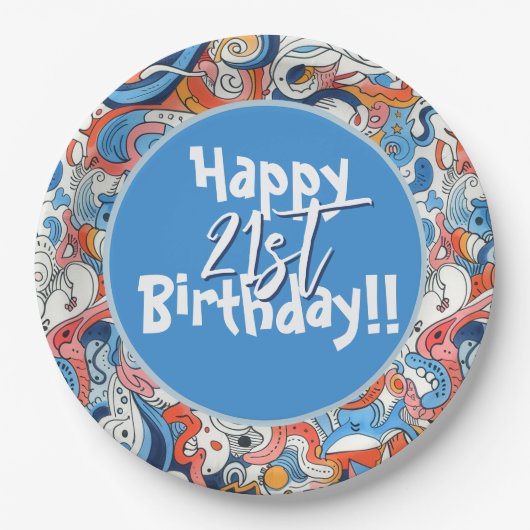 抽象芸術カラフル ペーパープレート (正面)