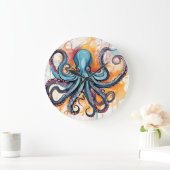 抽象芸術カラフル ラージ壁時計 (ホーム)