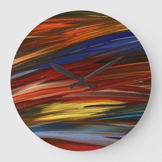 抽象芸術カラフル ラージ壁時計 (正面)
