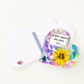 抽象芸術カラフル《写真》ぼけ味モノグラムヒマワリハート ノートブック (内部)