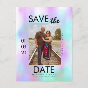 抽象芸術カラフルBright Save The Dates Photo ポストカード