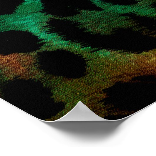 抽象芸術カラフルleopardテクスチャパターン ポスター (角)