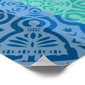 抽象芸術カラーと鳥のコラージュ ポスター (角)