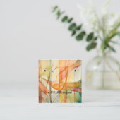 抽象芸術カラーのイヤリング表示カード スクエア名刺 (スタンド正面)