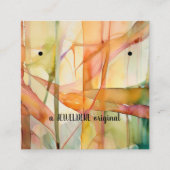 抽象芸術カラーのイヤリング表示カード スクエア名刺 (正面)