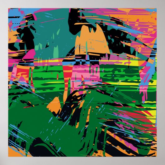 抽象芸術カラーのグラフィティスタイル品質v ポスター (正面)