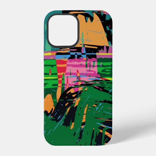 抽象芸術カラーのグラフィティスタイル品質v iPhoneケース (裏面)