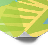 抽象芸術カラーのコラージュとティーカップ ポスター (角)