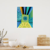 抽象芸術カラーのコラージュ ポスター (キッチン)