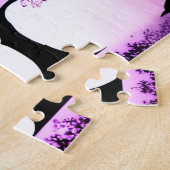 抽象芸術カラーのシルエットの黒い木のスプラッシュ ジグソーパズル (側面)