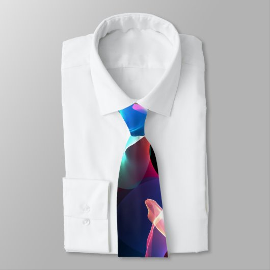 抽象芸術カラーのライトを黒のネックタイに ネクタイ (タイ)