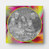 抽象芸術カラーの渦巻き旋回が自分の写真を追加 フォトプラーク (正面)