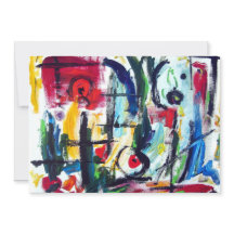 抽象芸術カラーウィムシー招待状