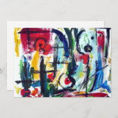 抽象芸術カラーウィムシー招待状 招待状 (正面/裏面)