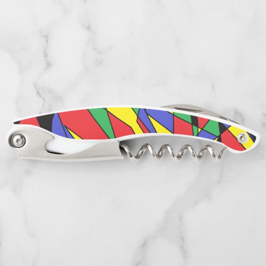 抽象芸術カラーウェイターコルクねじ ソムリエナイフ (正面)