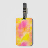 抽象芸術カラーグラデーション発光ジョイプラス名 ラゲッジタグ (正面縦)