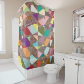 抽象芸術カラーグリッター シャワーカーテン (インサイチュ)