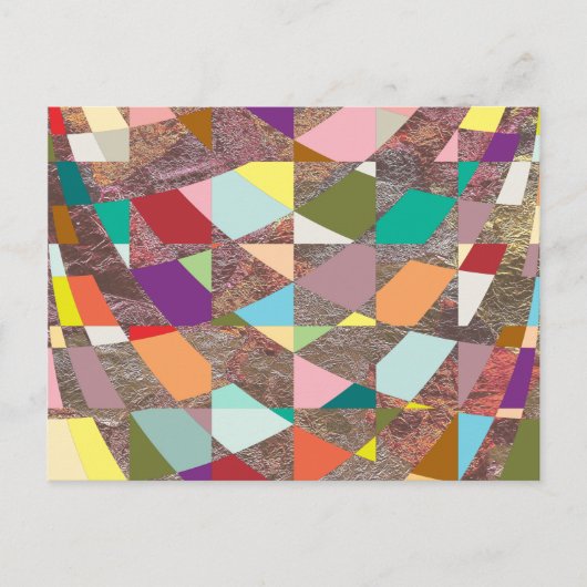 抽象芸術カラーグリッター ポストカード (正面)