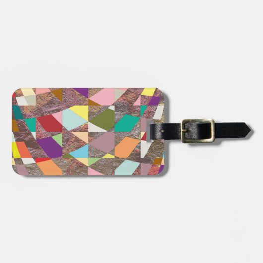 抽象芸術カラーグリッター ラゲッジタグ (正面横)