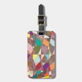 抽象芸術カラーグリッター ラゲッジタグ (正面縦)