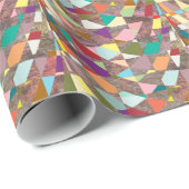 抽象芸術カラーグリッター ラッピングペーパー (ロールコーナー)