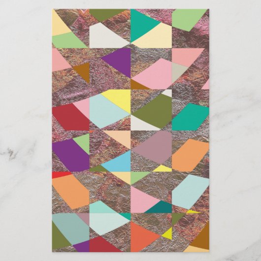 抽象芸術カラーグリッター 便箋 (正面)