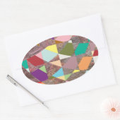 抽象芸術カラーグリッター 楕円形シール (封筒)