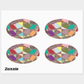 抽象芸術カラーグリッター 楕円形シール (シート)