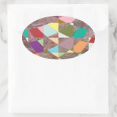 抽象芸術カラーグリッター 楕円形シール (バッグ)