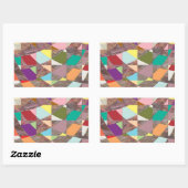 抽象芸術カラーグリッター 長方形シール (シート)