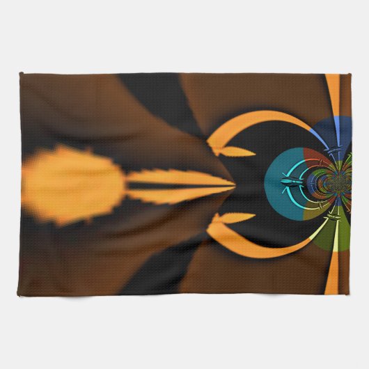 抽象芸術カラーコントラストアートプリント キッチンタオル (横)