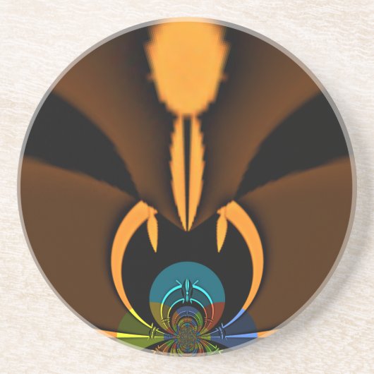 抽象芸術カラーコントラストアートプリント コースター (正面)