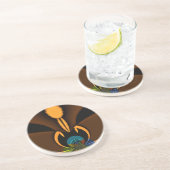 抽象芸術カラーコントラストアートプリント コースター (側面)