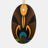 抽象芸術カラーコントラストアートプリント セラミックオーナメント (左)