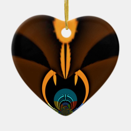 抽象芸術カラーコントラストアートプリント セラミックオーナメント (正面)